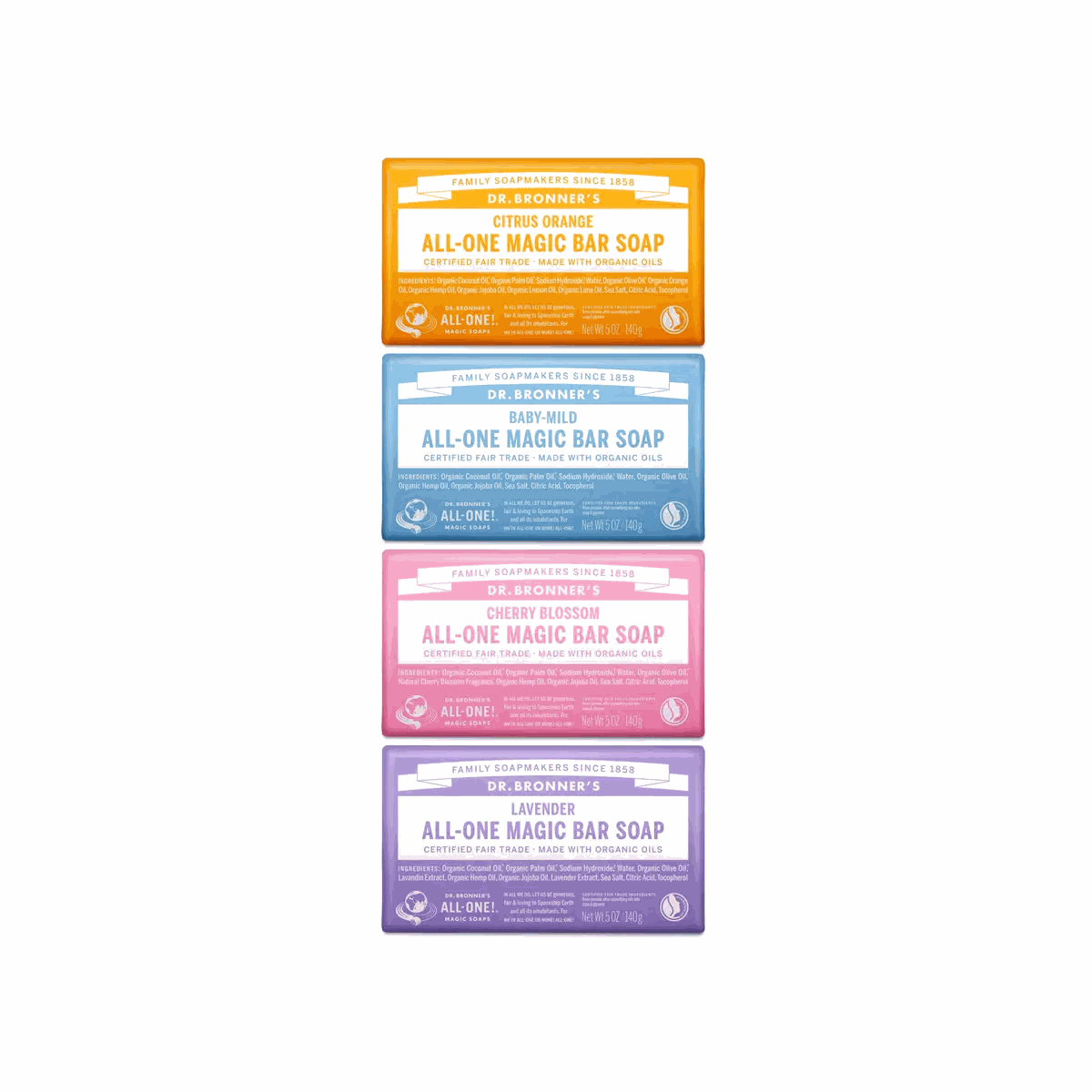 ドクターブロナー オーガニック マジックソープ バー ラベンダーの香り 140g 固形石鹸 【オーガニック】 /DR. BRONNER'S