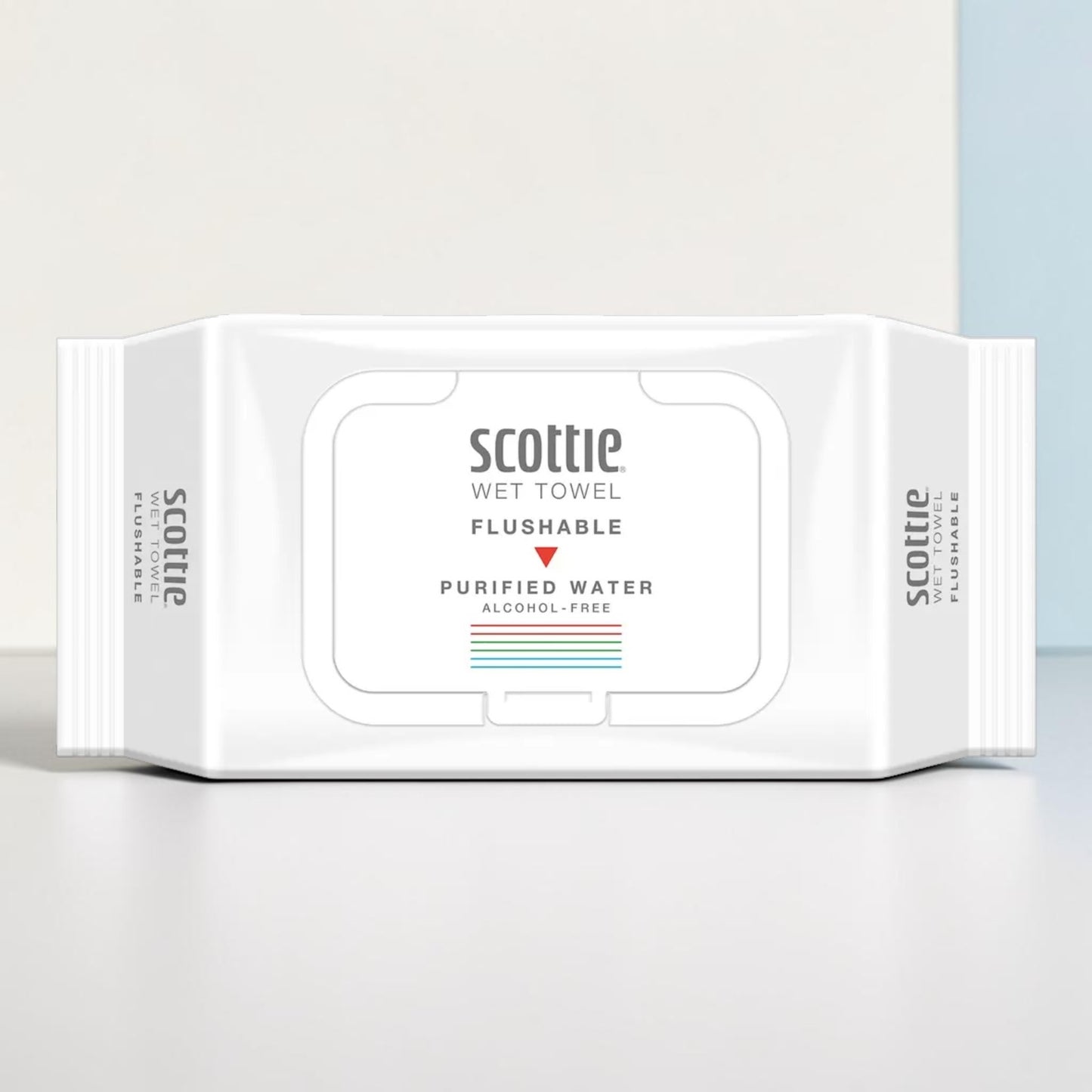 スコッティ トイレに流せる厚手ウェットタオル 80枚×8袋 ノンアルコールタイプ Scottie