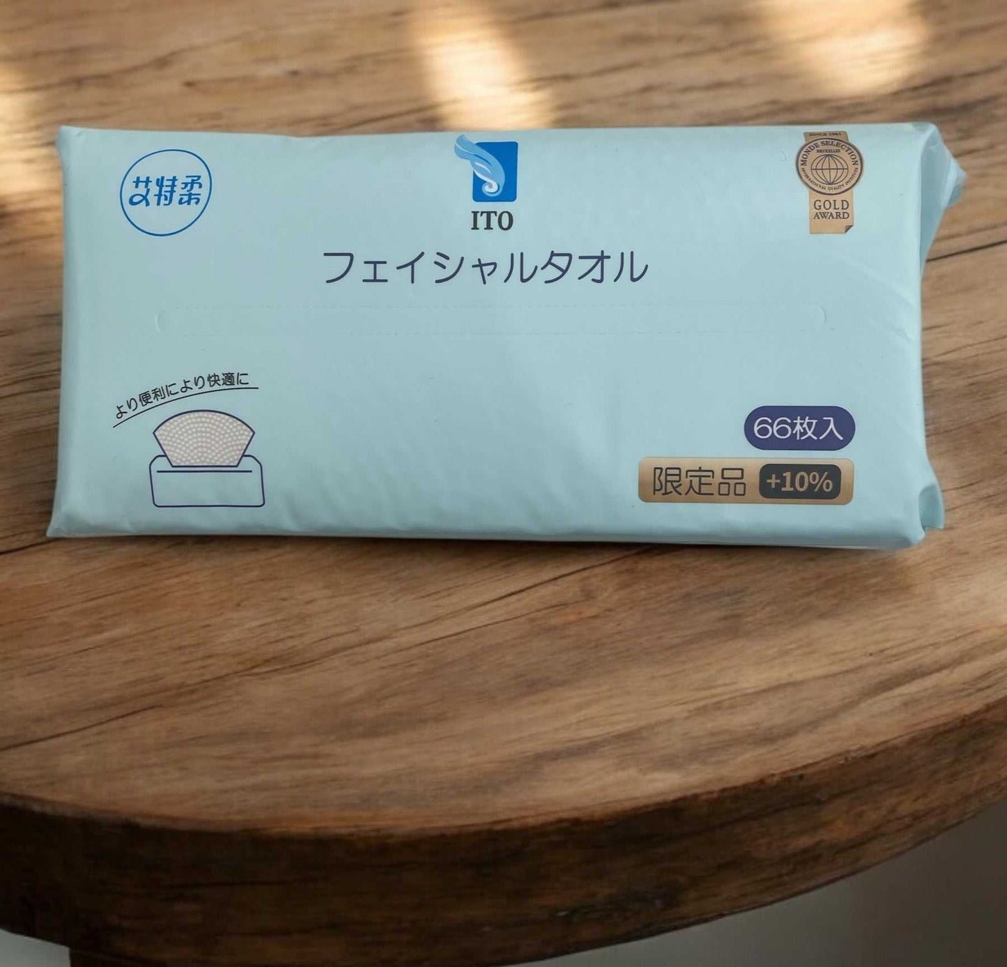 ITO facial towels disposable tissue type pack of 66 sheets with embossing and sterilization for clean skincare use