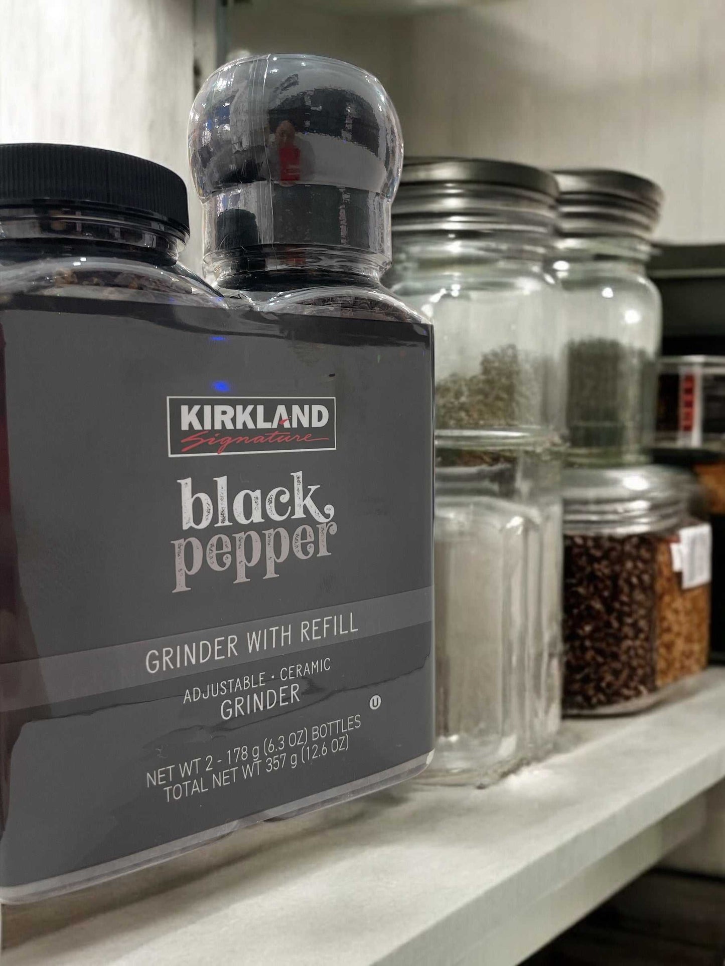 KS ブラックペッパー ミル付き グラインダー付き 178g×2 BLACK PEPPER /カークランドシグネチャー