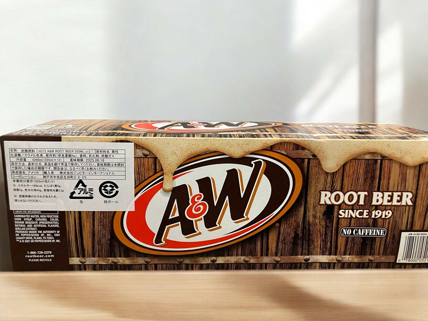 A&W ROOT BEER ルートビア 355ml × 12本セット ノンアルコールビール 炭酸飲料 ドリンク缶 カフェインレス