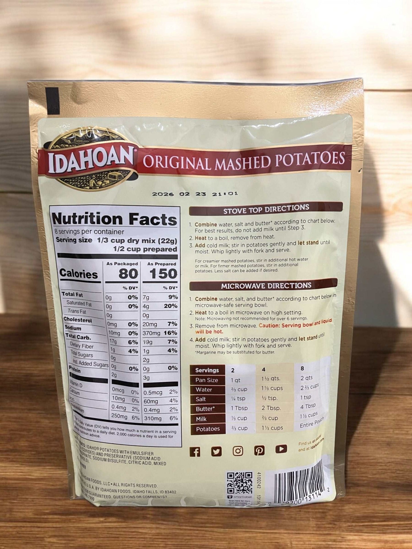 アイダホアン オリジナル マッシュドポテト 176g 【小分け販売】 /IDAHOAN