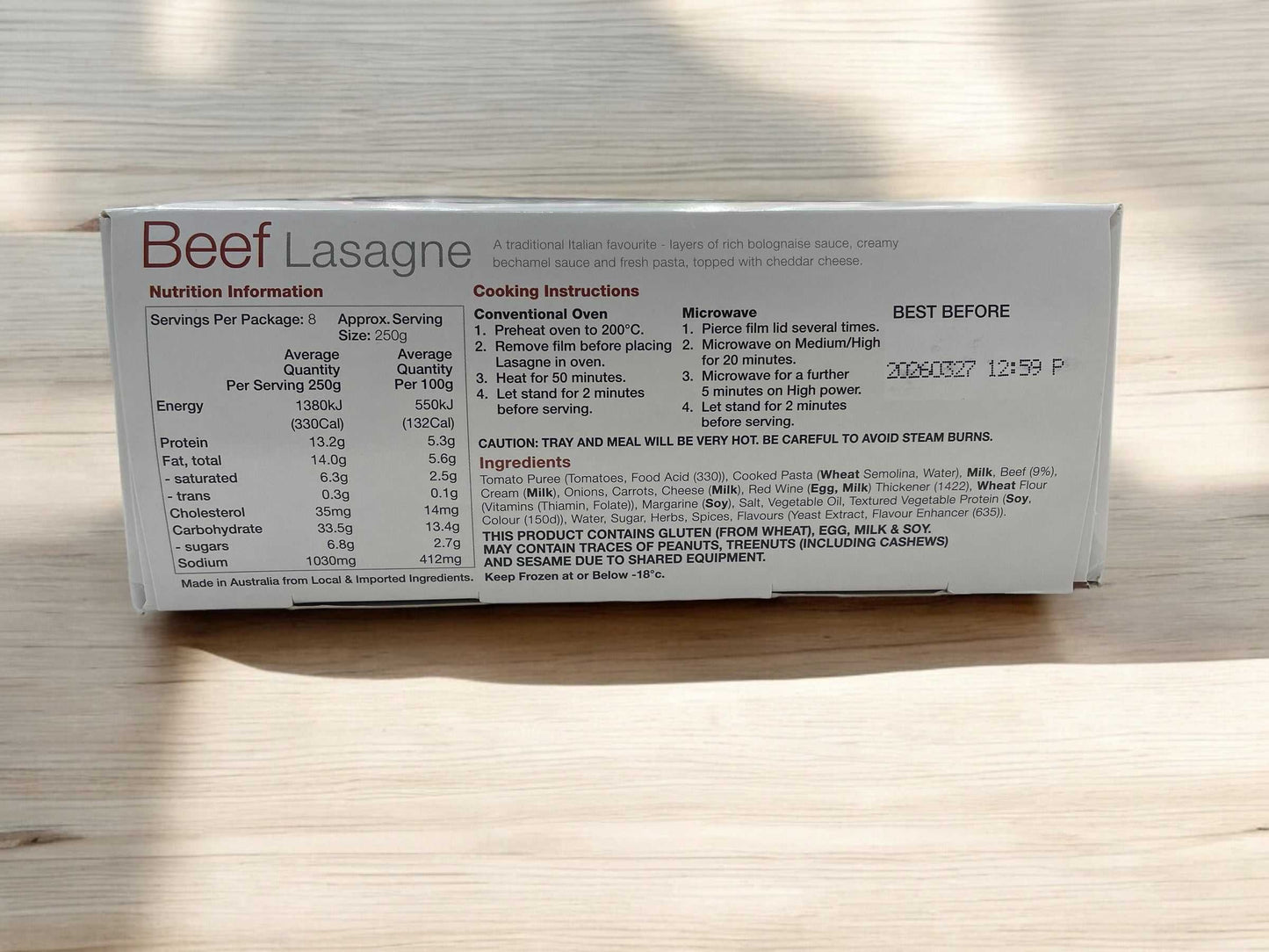 【冷凍商品】ビーフラザニア Beef Lasagne 2皿入り 2kg 冷凍食品 ラザニア / Jarraballi ジャラバリ オーストラリア産【コストコ ロングセラー商品】