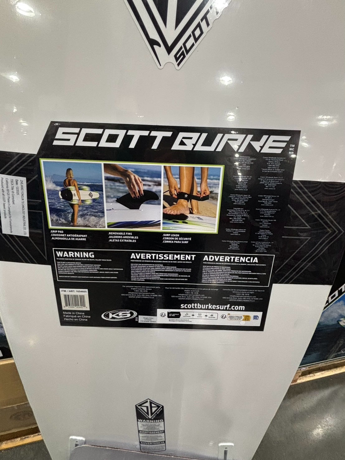 スコットバーク 5.8フィート ショートソフト サーフボード 172.7cm リーシュ フィン付き ショートボード