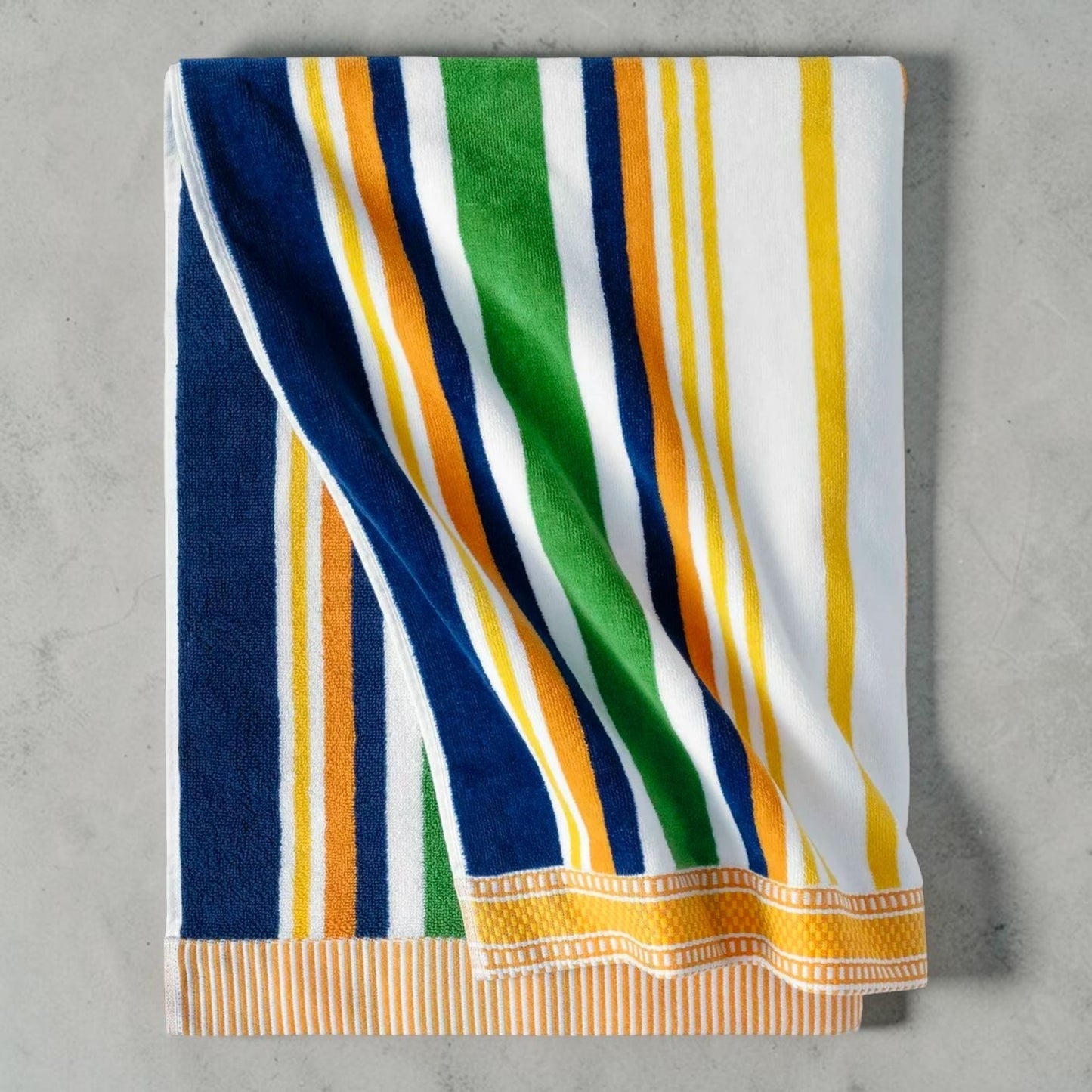 大判ビーチタオル 101cm x 182cm WELSPUN カラー ミラーストライプ