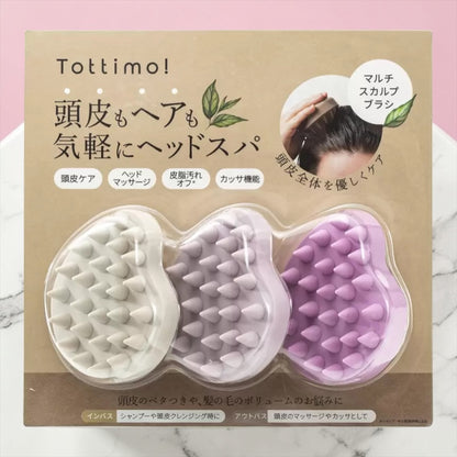 トッティモ マルチスカルプブラシ 3個パック  カラー  ピンク系