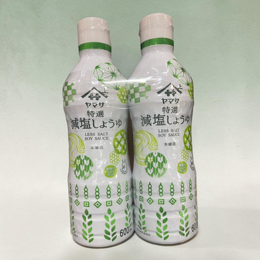 ヤマサ 特選減塩醤油 600ml × 2本　特選 醤油 減塩