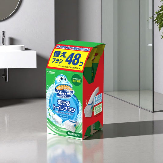 スクラビングバブル 流せるトイレブラシ 付替 48個 【お得】
