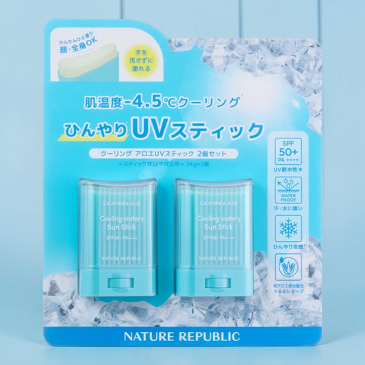 ネイチャーリパブリック クーリング アロエ UV スティック 24g x 2  ひんやり UVスティック