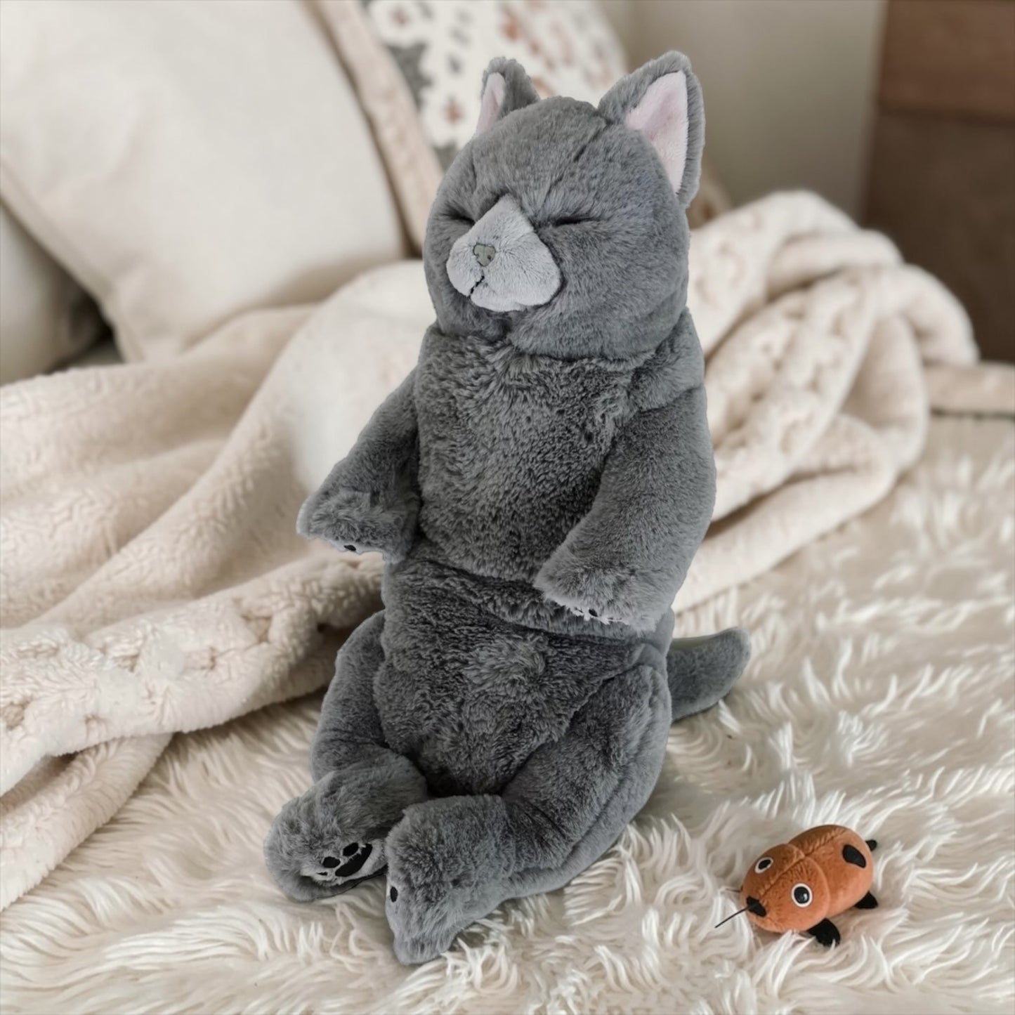 サンレモン ひざねこすやすや L サイズ  ぬいぐるみ  ねこ 猫    カラー  ロシアンブルー