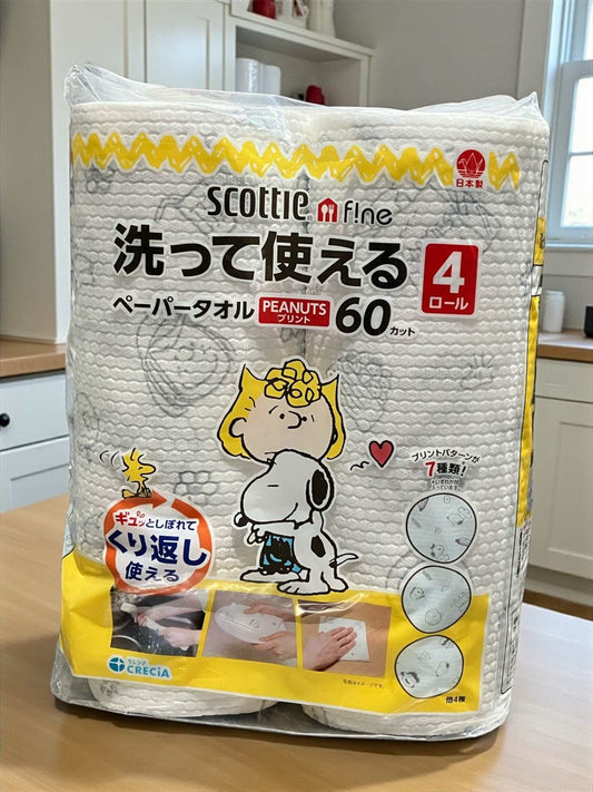 スコッティ ファイン 　洗って使えるペーパータオル 　4ロール入り　 SCOTTIE