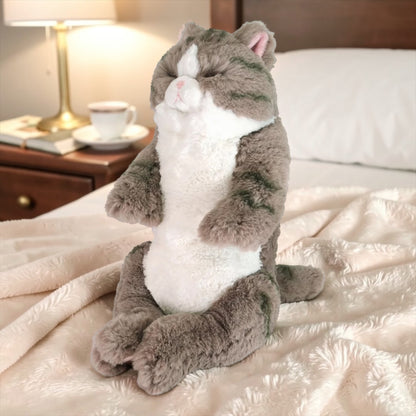 サンレモン ひざねこすやすや L サイズ  ぬいぐるみ  ねこ 猫    カラー  グレー