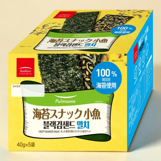 アサヒコ 韓国海苔スナック小魚  40g × 5袋入り