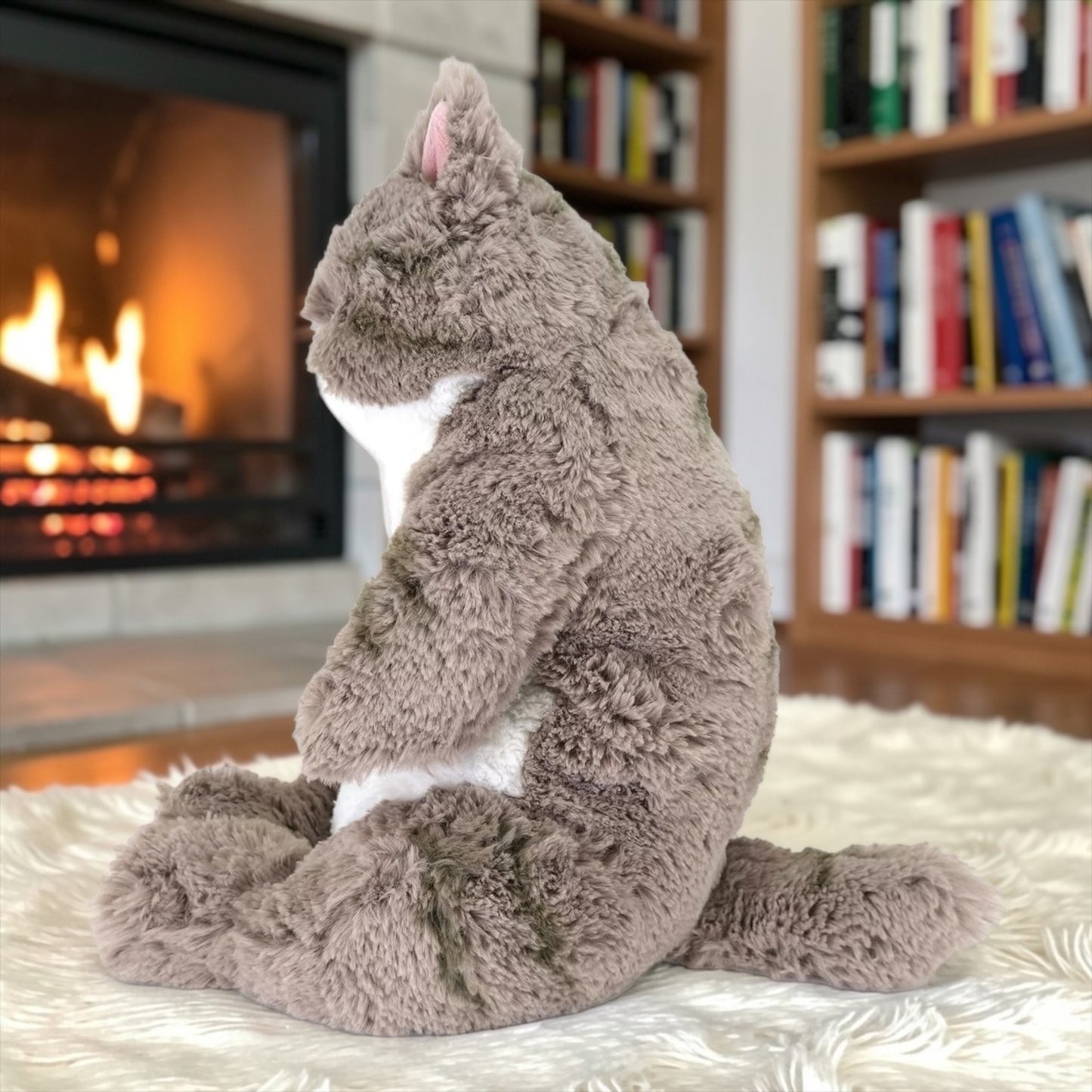 サンレモン ひざねこすやすや L サイズ  ぬいぐるみ  ねこ 猫    カラー  グレー