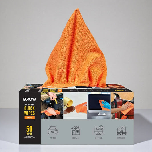 EUROW マイクロワイプ 50枚入り 使い捨てタオル カラー オレンジ