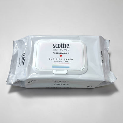 スコッティ トイレに流せる厚手ウェットタオル 80枚  小分け販売 ノンアルコールタイプ Scottie