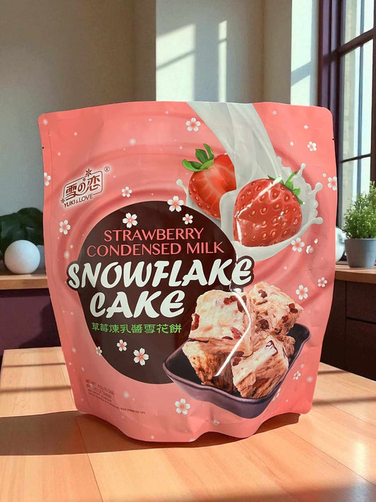 恋の雪 スノーフレイクケーキ イチゴ & 練乳 432g  台湾　三叔公