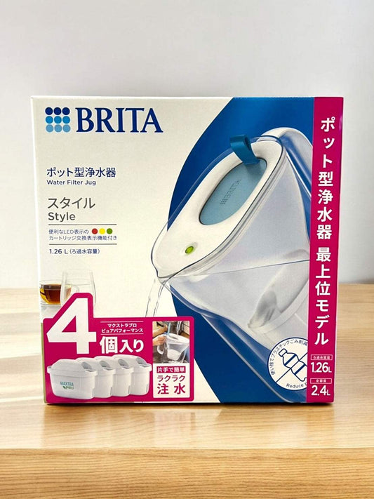 ブリタスタイル 2.4L浄水ポットパッケージ、カードリッジ4個付き