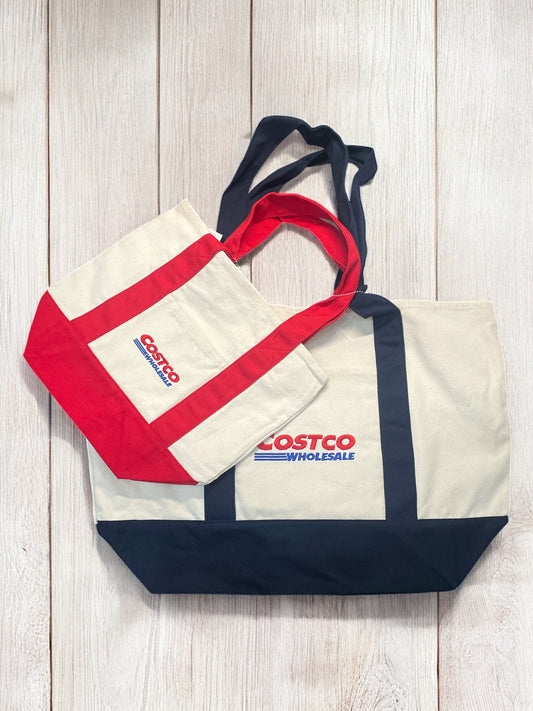 《期間限定》コストコ キャンパス トートバッグ  2つセット  大サイズ 青 と小サイズ 赤