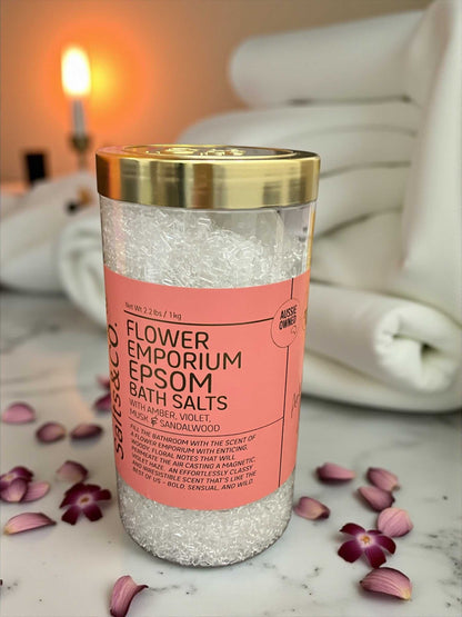 Salts&CO. エプソム バスソルト  バイオレット、ムスク＆サンダルウッドの香り  1kg　/EPSOM FLORALIS SCENTED  GIFT PACK  Salts ＆ Co.