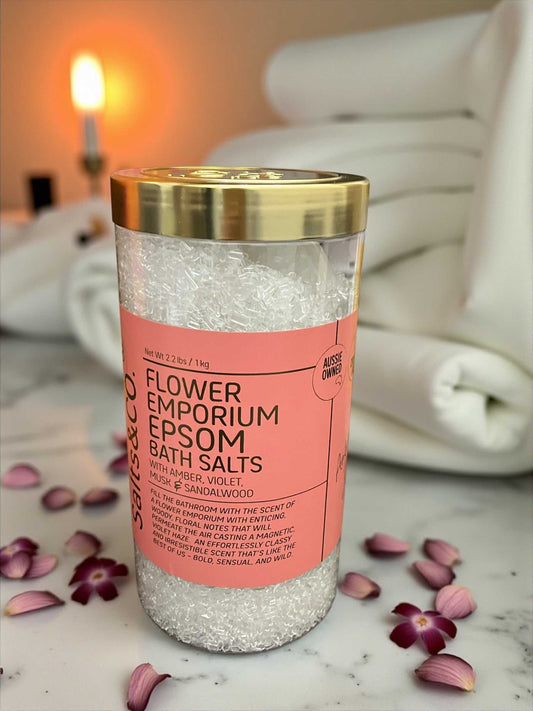 Salts&CO. エプソム バスソルト  バイオレット、ムスク＆サンダルウッドの香り  1kg　/EPSOM FLORALIS SCENTED  GIFT PACK  Salts ＆ Co.