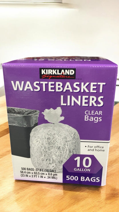 KS 透明ごみ袋 37.8L/10GALLON 500枚 KS WASTEBASKET LINERS カークランドシグネチャー