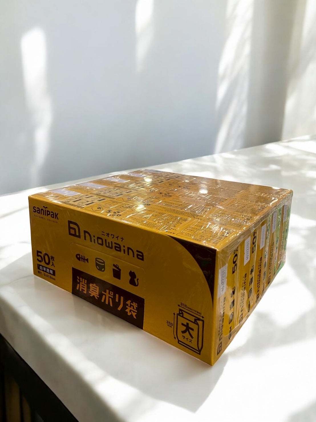 ニオワイナ消臭ポリ袋 大50枚×5パック GARBAGE BAG ODOR CONTROL 50CTX5BX 白半透明