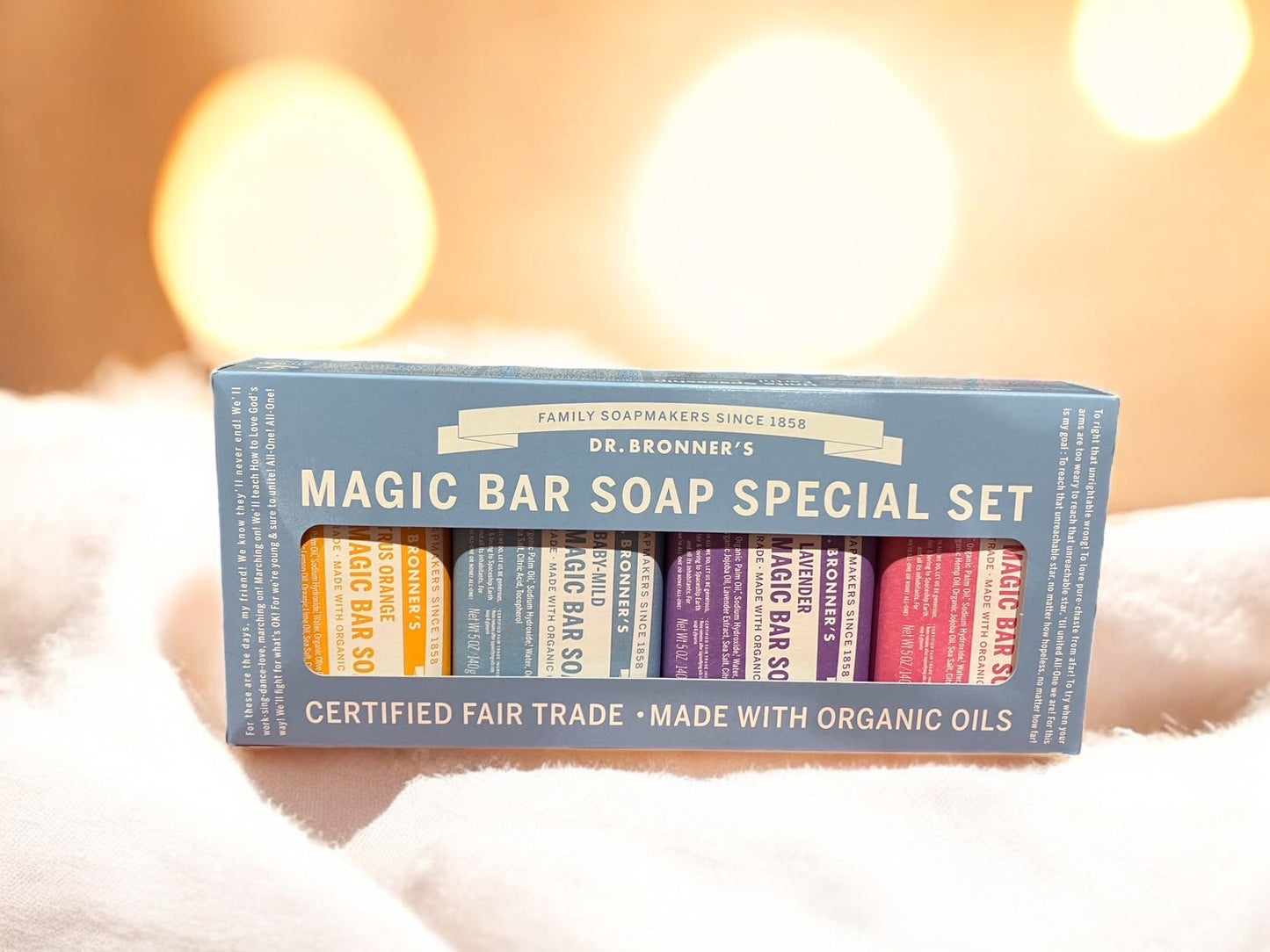 ドクターブロナー マジックソープバー  オーガニック  固形石鹸  140g×4個セット 【売れています】《品薄》MAGIC BAR SOAP 140G×4