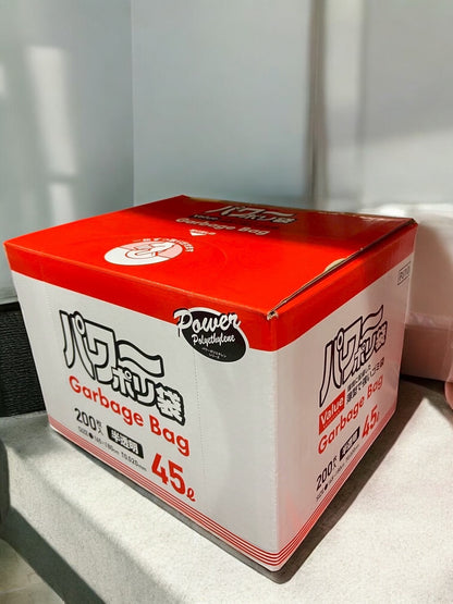 パワープリ袋 半透明45L　200枚 SEMI-TRANSPARENT GARBAGE BAG 45L 200CT