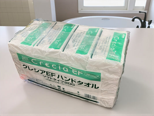 クレシアEF ハンドタオル ソフト　2枚重ね 200枚入り × 16 セット【お得】