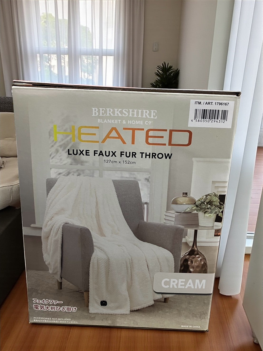 電気大判ひざ掛け 127cm x 152cm BERKSHIRE BLANKET カラー クリーム
