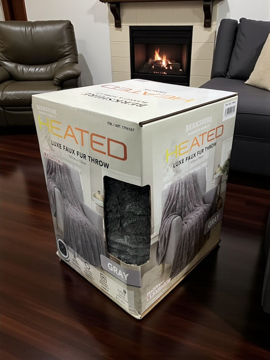 電気大判ひざ掛け 127cm x 152cm   BERKSHIRE BLANKET  カラー グレー
