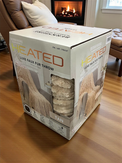 電気大判ひざ掛け 127cm x 152cm   BERKSHIRE BLANKET  カラー タン