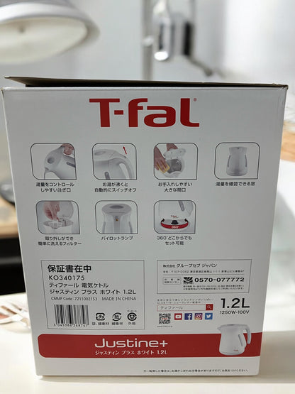 ティファール　電気ケトル　1.2L  ジャスティンプラスホワイト   /  T-fal