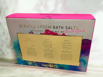 Salts&CO. エプソム バスソルト  抹茶、竹＆琥珀の香り  1kg　/EPSOM SCENTED GIFT PACK