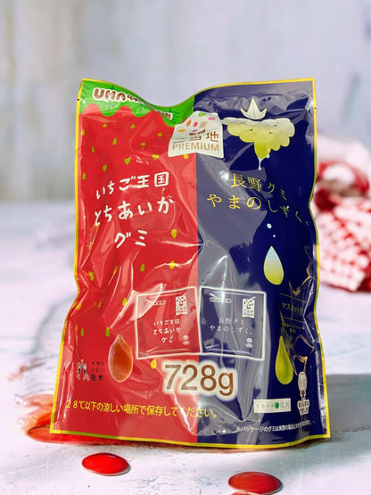 UHA味覚糖 ご当地 Premium  いちご王国 とちあいか グミ   長野グミ  やまのしずく  セット　26袋入り　728g