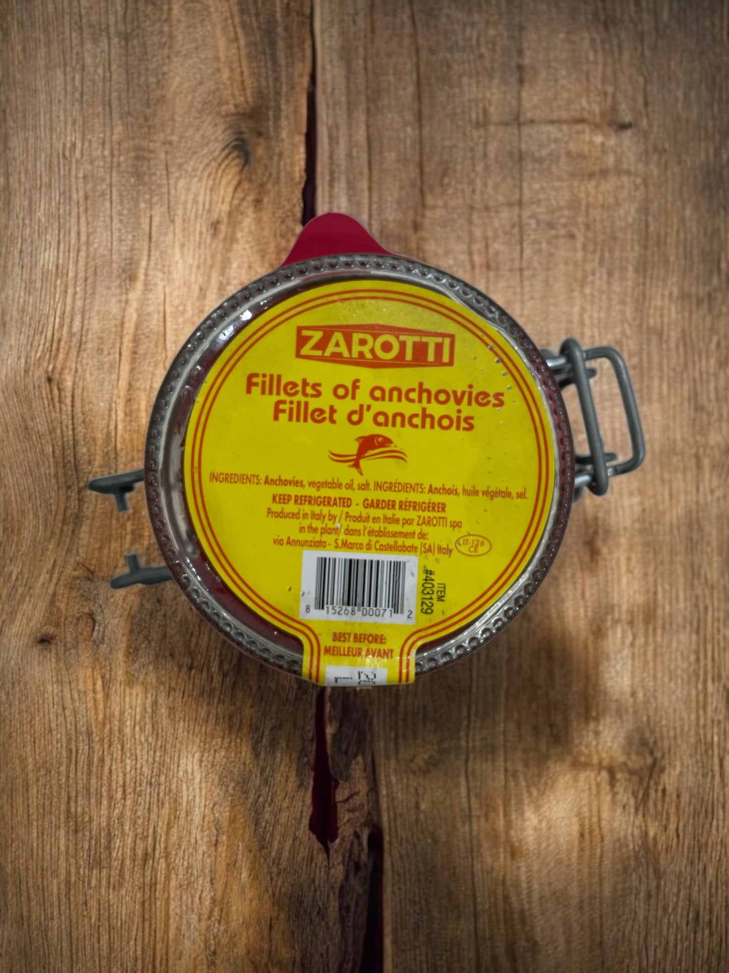 【冷蔵商品】 ZAROTTI  アンチョビ フィレ オイル漬け 230g　/ ザロッティ  　イタリア産