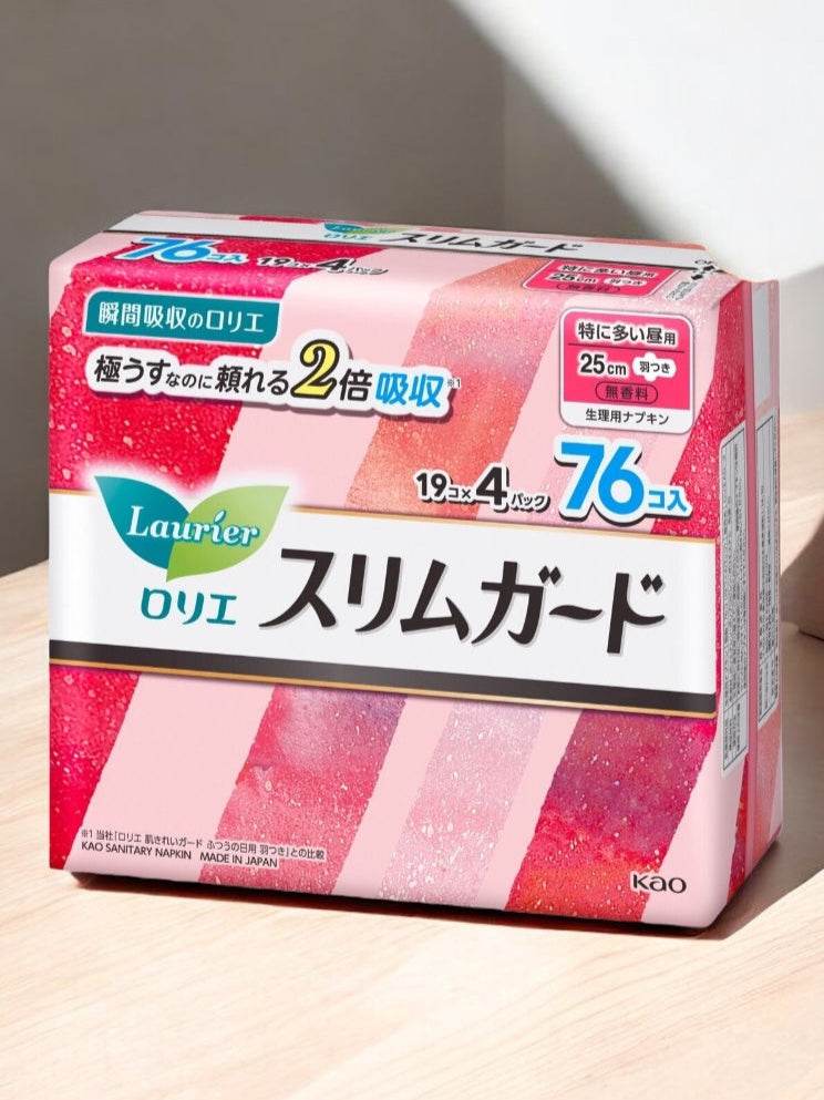 ロリエ スリムガード 特に多い昼用 25cm ナプキン 76個入りパック 高吸収ポリマー搭載
