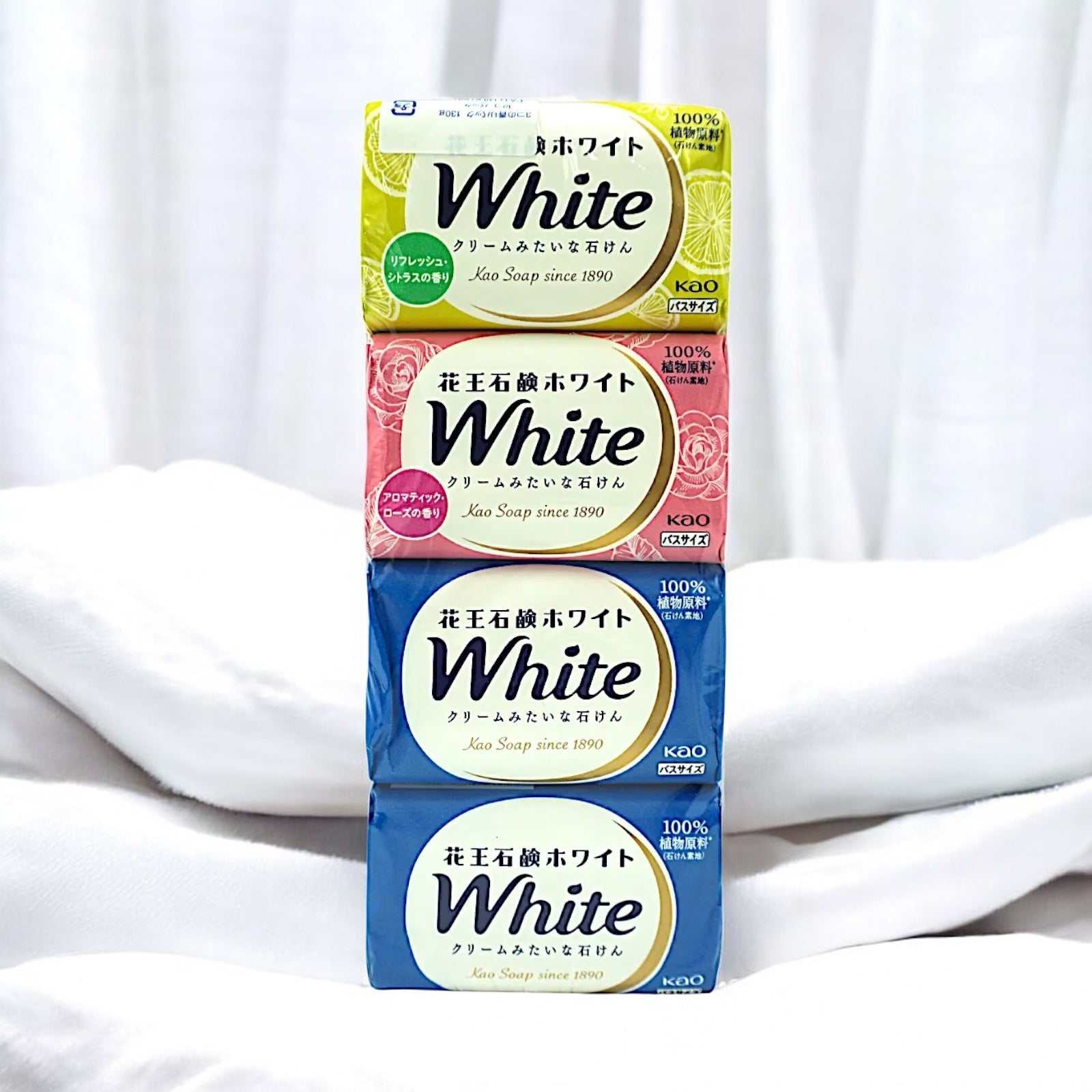花王 石鹸ホワイト12個入りパック リフレッシュシトラス アロマティックローズ ホワイトフローラルの香り