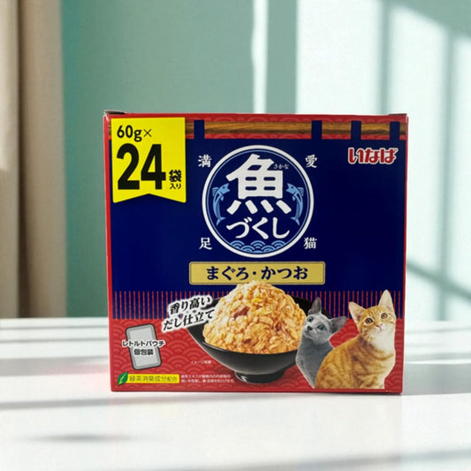 【ペット用品】いなば 魚づくし まぐろ・かつお 60g x 24個入り
