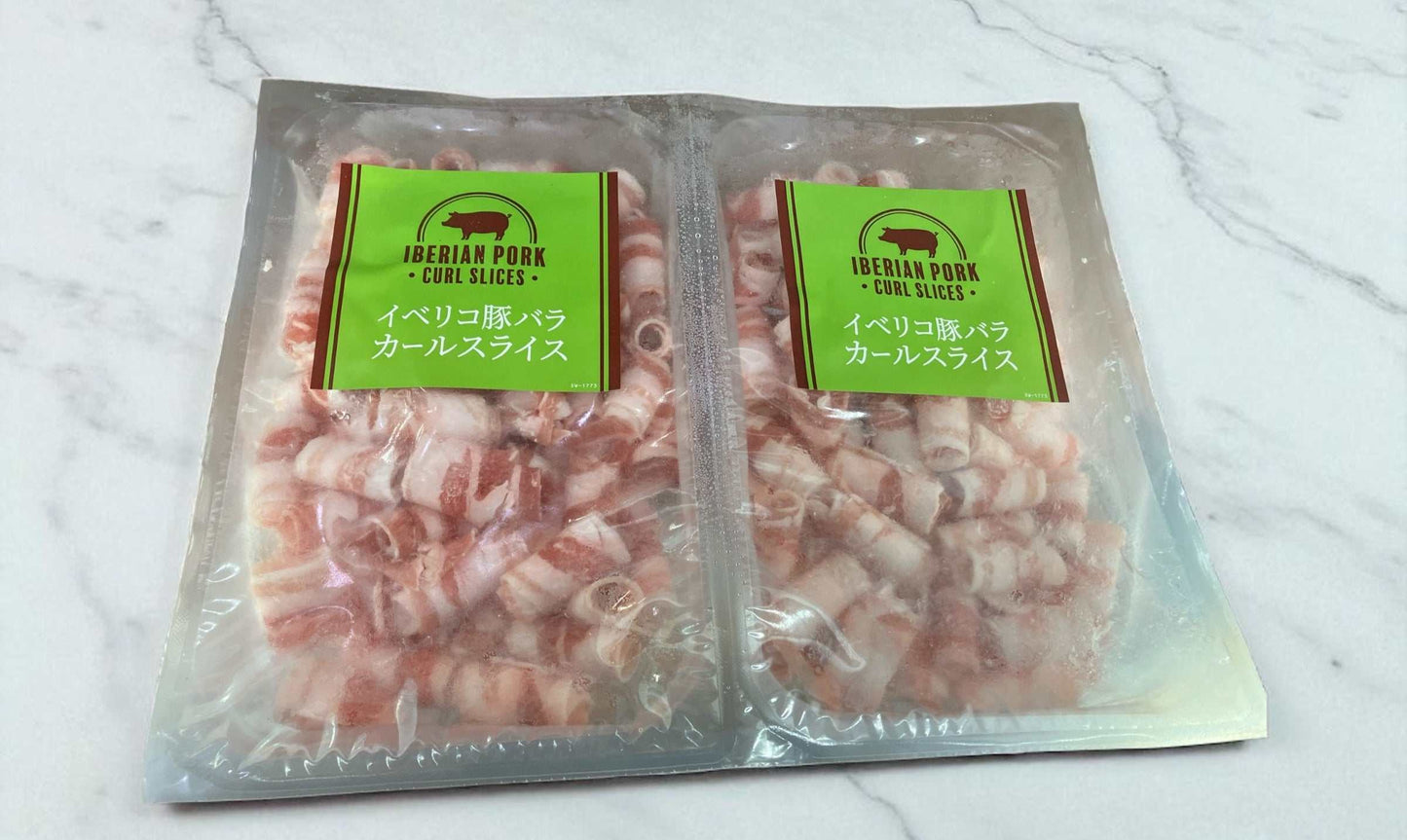 【冷凍商品】イベリコ豚 豚バラ カールスライス 1kg x 2パック  スペイン産