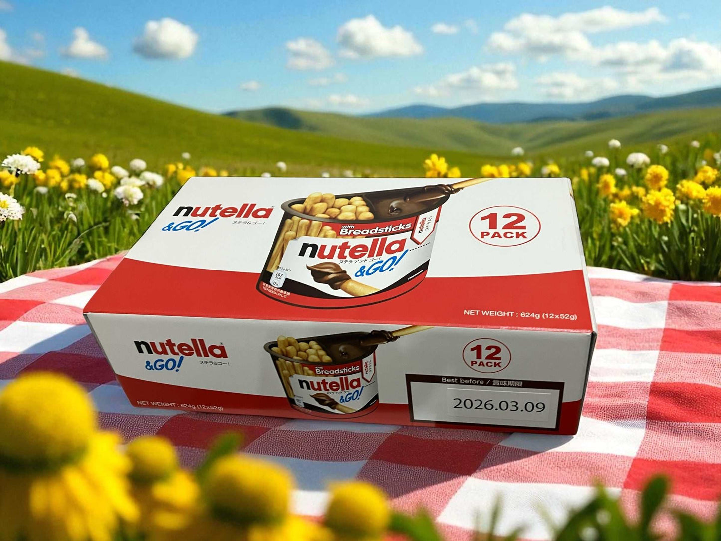 ヌテラ アンド ゴー　フェレロ　52g  × 12個入り 1箱セット  ココア入りヘーゼルナッツスプレッド付きクラッカー