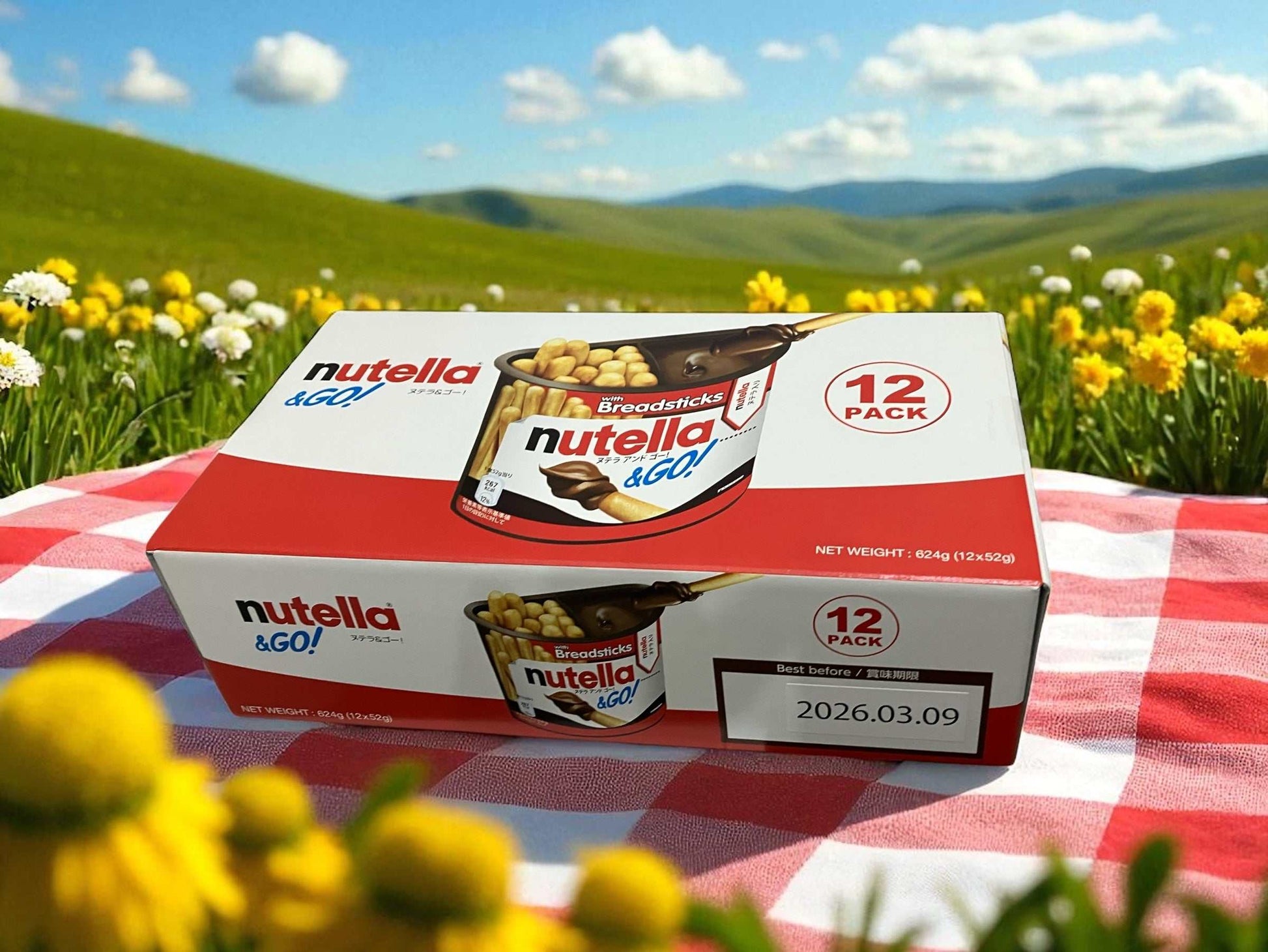 ヌテラ アンド ゴー　フェレロ　52g  × 12個入り 1箱セット  ココア入りヘーゼルナッツスプレッド付きクラッカー