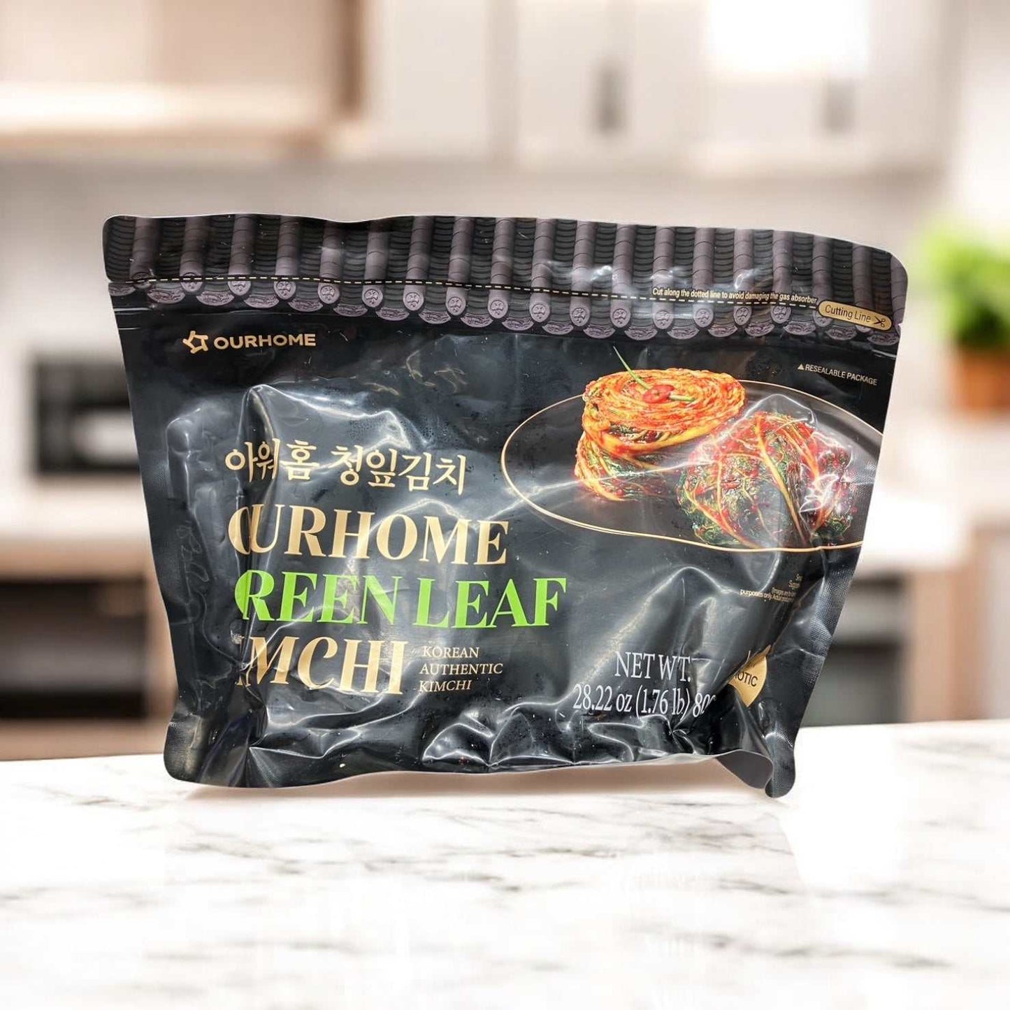 OURHOME グリーンリーフキムチ 800g 韓国産新鮮白菜使用のさっぱり風味キムチ