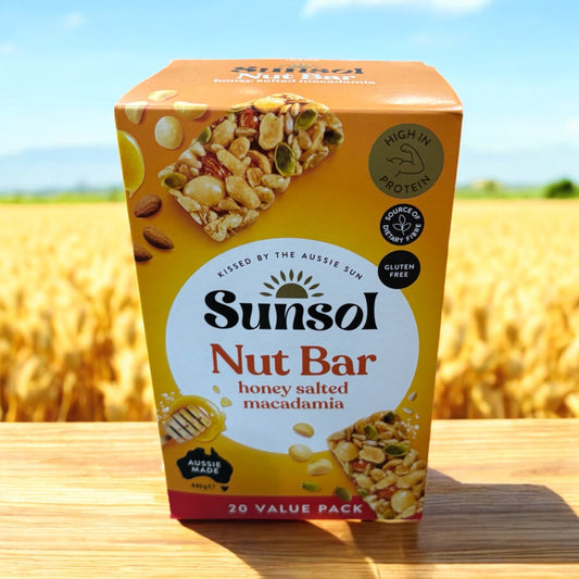サンソール ナッツバー 20袋入り 高たんぱく グルテンフリーのマカダミアナッツバー
