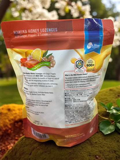 マヌカハニー 飴 プロポリス 600g×1袋 のど飴 生姜 レモン はちみつ True Blue オーストラリア産