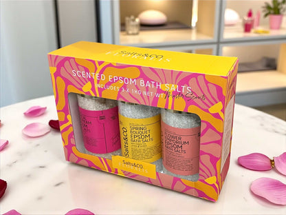 Salts&CO. エプソム バスソルト  抹茶、レモン＆琥珀の香り  1kg　/EPSOM FLORALIS SCENTED  GIFT PACK  Salts ＆ Co.