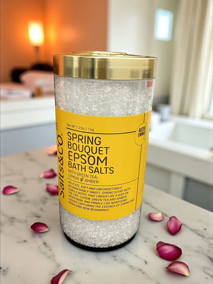 Salts&CO. エプソム バスソルト  抹茶、レモン＆琥珀の香り  1kg　/EPSOM FLORALIS SCENTED  GIFT PACK  Salts ＆ Co.