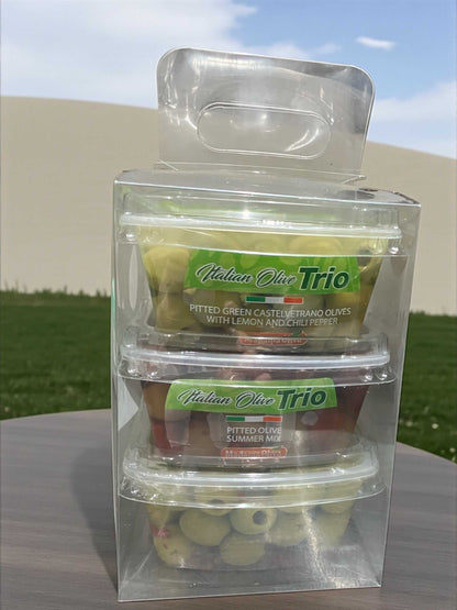 【冷蔵商品】マダマオリーバ イタリアンオリーブ トリオ 3パック オリーブ  種抜き フレッシュオリーブ  MADAMA OLIVA Italian Olive Trio