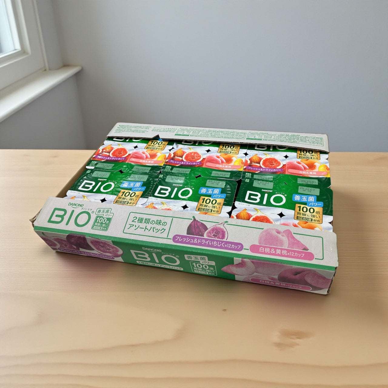 【冷蔵商品】ダノン ビオ いちじくミックス  イチジク ピーチ 75g × 4パック × 6個